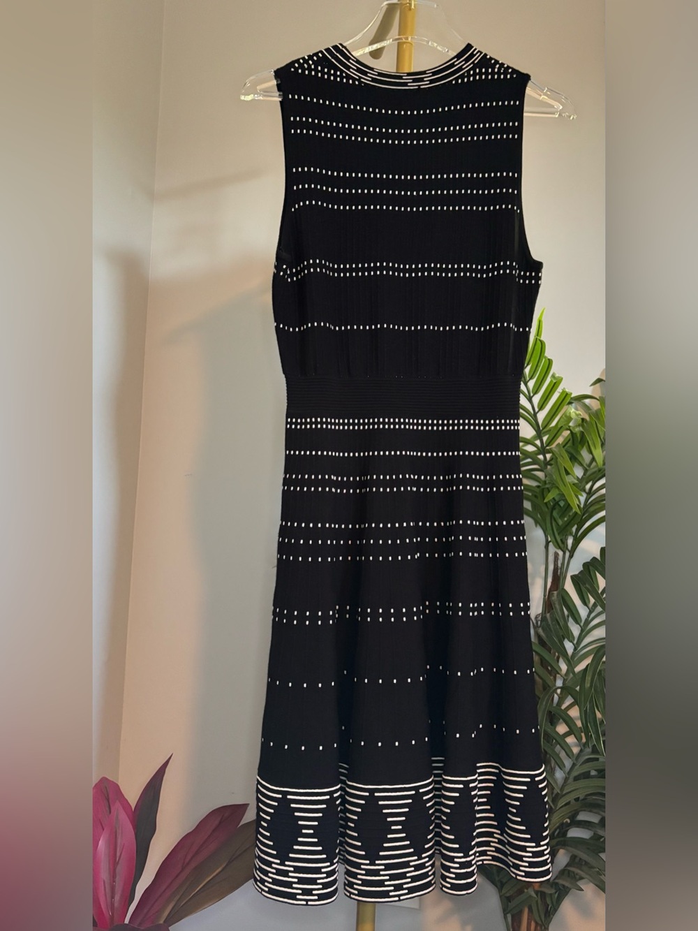 kate spade Black Midi Dress with White Accent Pattern - Picture 9 of 15
